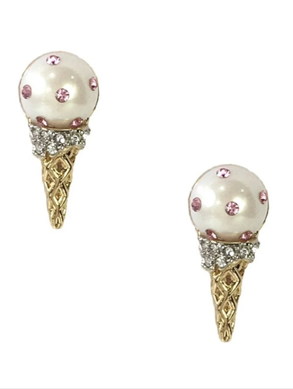 Kate Spade Carnival Nights Ice Cream Cone Stud Earrings - EUC in dust bag